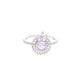 ANILLO EN PLATA LEY .925, CON RODIO , ZIRCONIA AAA BLANCO Y OPALO AZUL