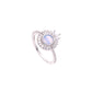 ANILLO EN PLATA LEY .925, CON RODIO , ZIRCONIA AAA BLANCO Y OPALO AZUL