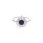 ANILLO EN PLATA LEY .925, CON RODIO , ZIRCONIA AAA  BLANCO  Y  LAPISLAZULI