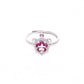 ANILLO EN PLATA LEY .925, CON RODIO , ZIRCONIA AAA ROJO RUBI Y BLANCO, TORTUGA, AJUSTABLE