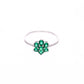 ANILLO EN PLATA LEY .925, CON RODIO , ZIRCONIA AAA VERDE ESMERALDA Y BLANCO