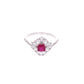 ANILLO EN PLATA LEY .925, CON RODIO , ZIRCONIA AAA ROJO RUBI Y BLANCO