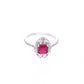 ANILLO EN PLATA LEY .925, CON RODIO , ZIRCONIA AAA ROJO RUBI Y BLANCO