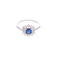 ANILLO EN PLATA LEY .925, CON RODIO , ZIRCONIA AAA AZUL ZAFIRO AZUL Y BLANCO