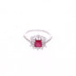 ANILLO EN PLATA LEY .925, CON RODIO , ZIRCONIA AAA ROJO RUBI Y BLANCO