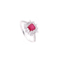 ANILLO EN PLATA LEY .925, CON RODIO , ZIRCONIA AAA ROJO RUBI Y BLANCO