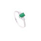 ANILLO EN PLATA LEY .925, CON RODIO , ZIRCONIA AAA VERDE ESMERALDA Y BLANCO