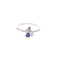 ANILLO EN PLATA LEY .925, CON RODIO , ZIRCONIA AAA AZUL ZAFIRO Y BLANCO  , EN FORMA DE FLOR