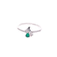Anillo Plata Ley 925 con Rodio – Zafiro AAA Color Verde Esmeralda y Blanco