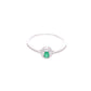 Anillo Plata Ley 925 con Rodio y Zirconia AAA Color Verde Esmeralda y Blanco