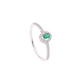 Anillo Plata Ley 925 con Rodio y Zirconia AAA Color Verde Esmeralda y Blanco