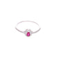 Anillo Plata Ley 925 con Rodio y Zirconia AAA Color Rojo Rubí y Blanco