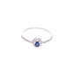 Anillo Plata Ley 925 con Rodio y Zirconia AAA Color Azul Zafiro y Blanco