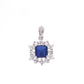 DIJE  EN PLATA LEY .925, CON RODIO , ZIRCONIA AAA  AZUL ZAFIRO  Y  BLANCO Y AZUL, REDONDO
