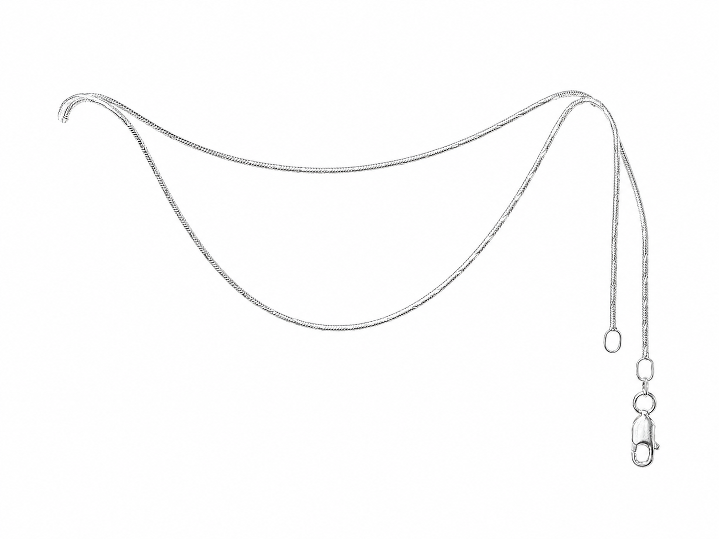 Cadena de Plata .925 - Cola de Rata Diamantada Redonda Calibre 30 — 40 cm