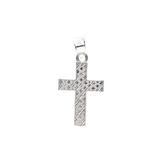 Conjunto Cadena Figaro Doble con Cruz Cuadrada Grabada Plata .925