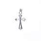 Set Cadena Figaro y dije con Cruz Calada y Zircones Plata .925