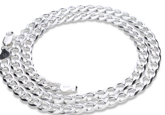 Cadena de plata .925 Barbada Pave ,  45 , 50 y 55 cm 200  CADENA Barbada Pave_ Joyeria fina