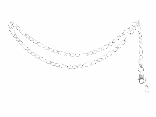 Cadena de Plata .925 - Figaro Tipo Cartier Diamantada Calibre 80 120 — 55 cm 60 cm 65 cm