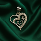 Dije colgante corazón plata 925 con piedras circonias y palabra Love ideal para regalo joyería elegante