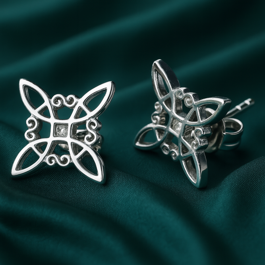 Aretes de Plata .925 Nudo Celta 1.1 Gramos - Joyería de Plata