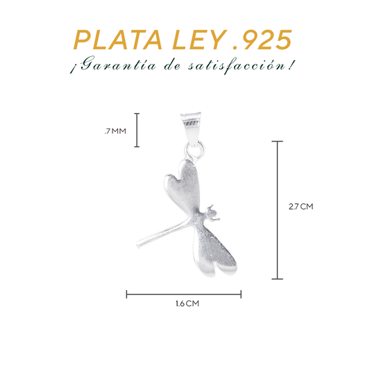 Dije de libélula en plata ley .925, modelo DA023