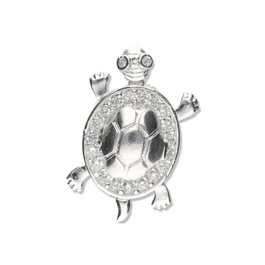 Dije de  Plata .925 Forma Tortuga con Circonia DAP026 - Joyería Elegante