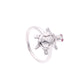 ANILLO EN PLATA LEY .925 CON RODIO , TORTUGA CON CIRCONIA AAA ROJO RUBI EN EL OJO
