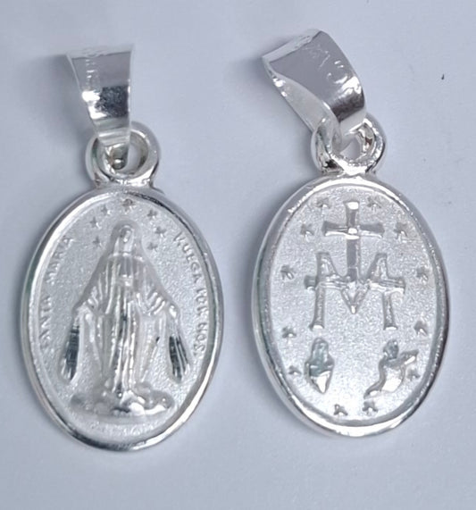DIJE DE PLATA .925 EN FORMA DE LA VIRGEN MILAGROSA MOD. MILAGROSA OVAL 7.