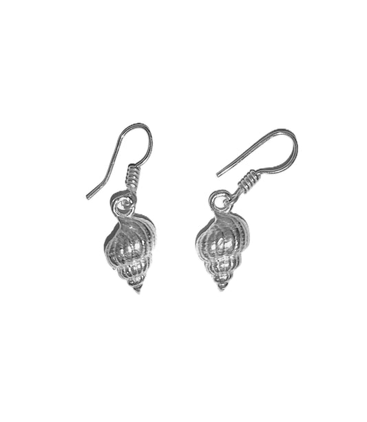 Aretes de Plata .925 - Caracol Turbinado Tridimensional con Espira Helicoidal