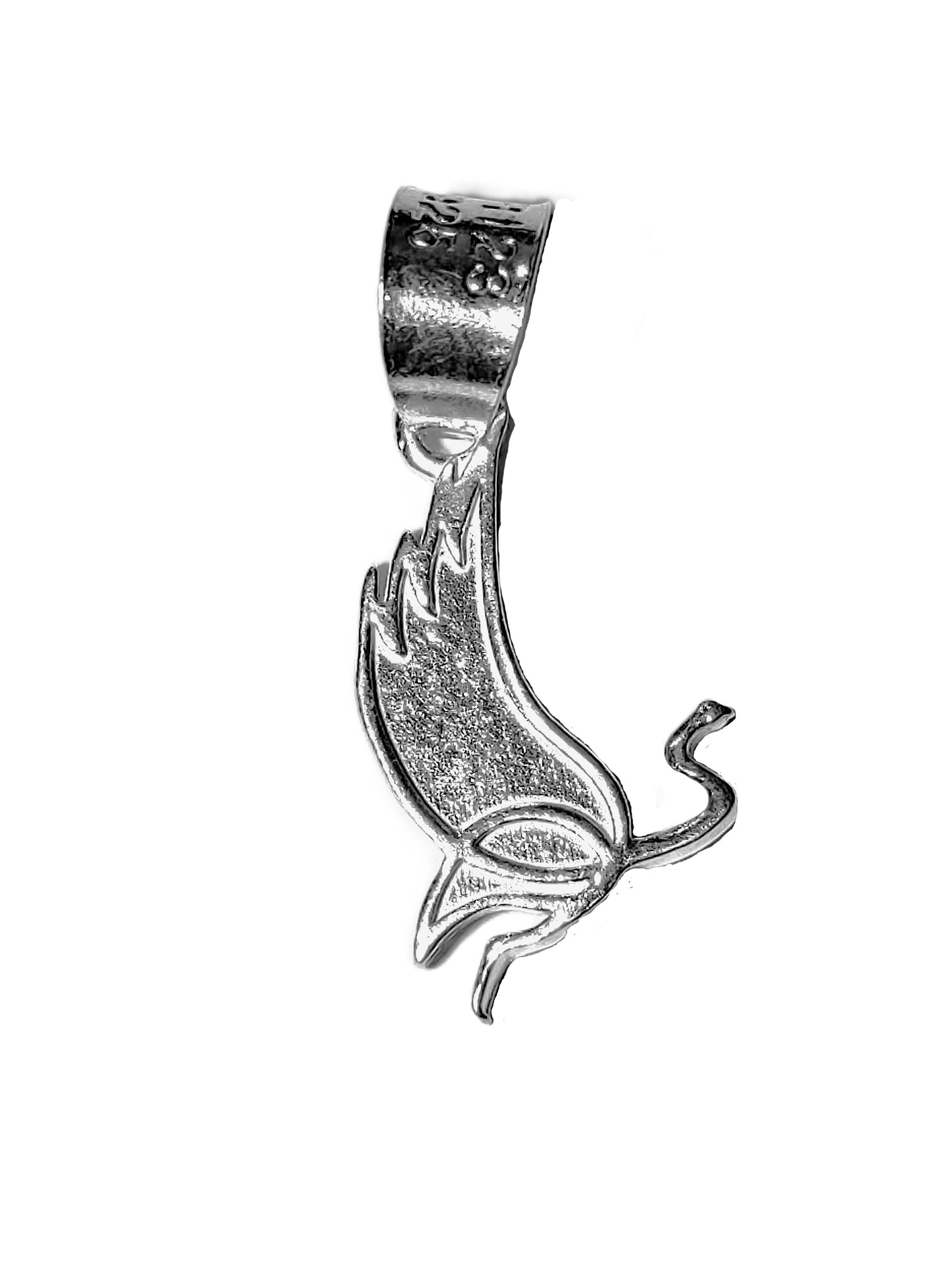 dije de Plata .925 - Flamenco Silueta Estilizada con Arandela Europea Decorada