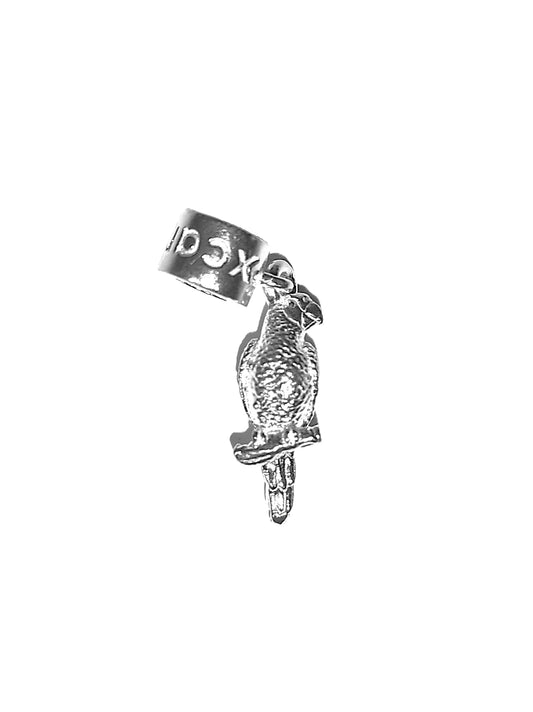 Charm de Plata .925 - Tucán Posado en Rama Compatible con Pulsera Pandora y Bead TAXCO