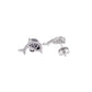 Aretes Delfín con Zircones Blancos y Negros — Plata .925