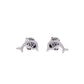 Aretes Delfín con Zircones Blancos y Negros — Plata .925