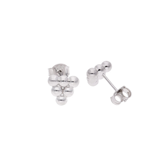 Aretes Tope Flor de Esferas — Plata .925