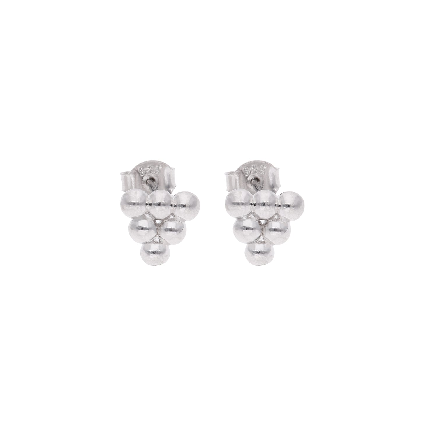 Aretes Tope Flor de Esferas — Plata .925