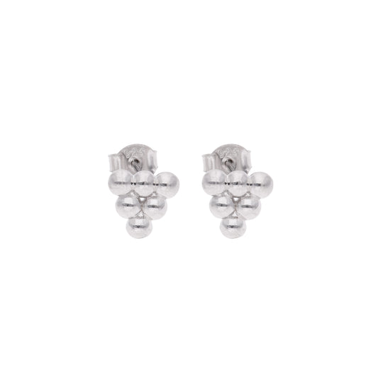 Aretes Tope Flor de Esferas — Plata .925