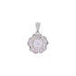 Dije Flor Art Déco con Zircón Blanco Cushion y Baguettes — Plata .925