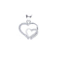 Dije Plata .925 Forma Doble Corazón con Circonia DVP062 - Joyería Elegante