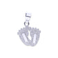 Dije Plata .925 Forma Piecitos con Circonia DVP071 - Joyería Elegante