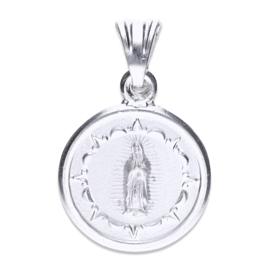 Dije Plata .925  Doble vista Sochapada Virgen de Guadalupe  y Sagrado corazón de Jesús mod. SYG-04 - Joyería Religiosa