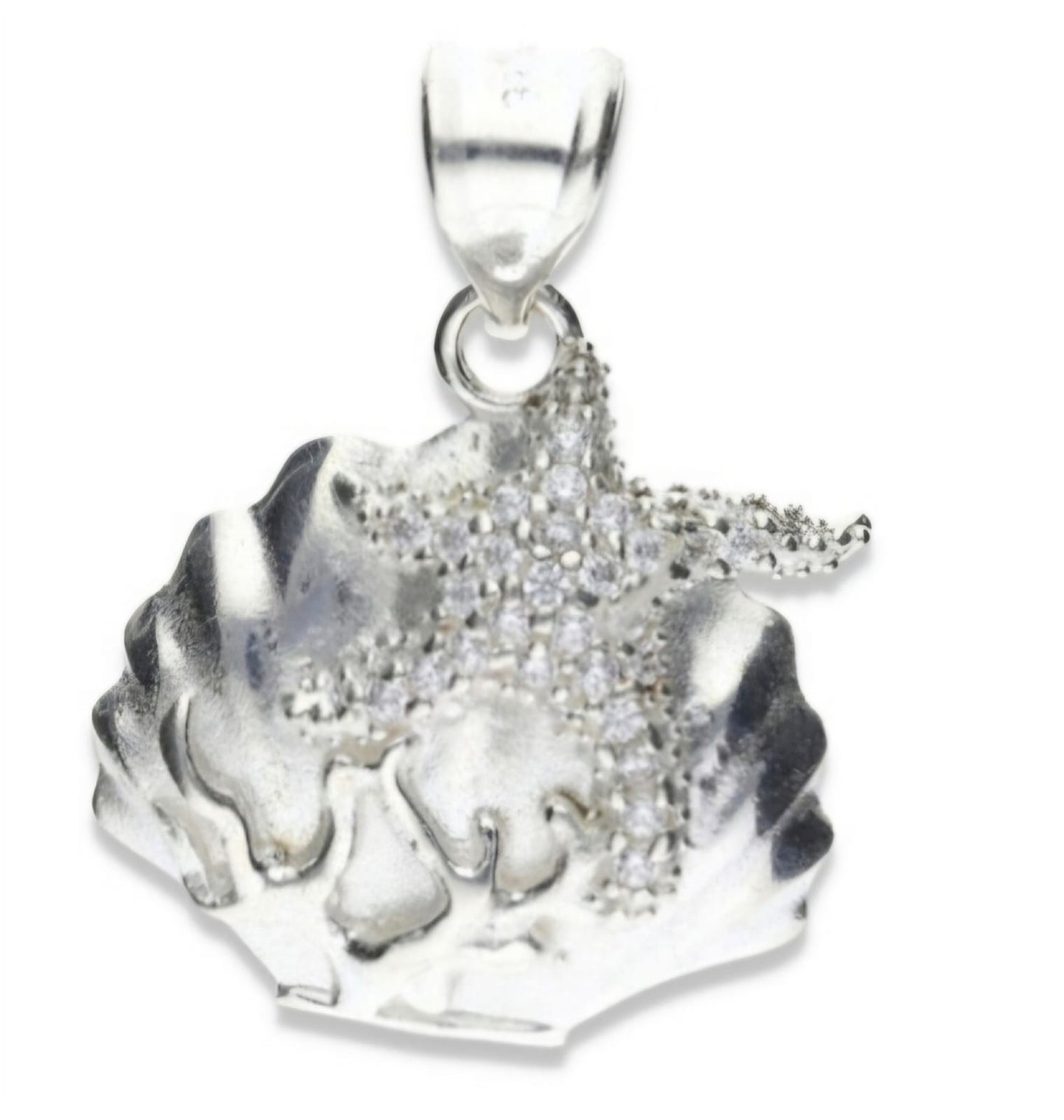 Dije Plata .925 En  Forma De Estrella de Mar Y Arrecifes , DMP018 - Joyería Marina