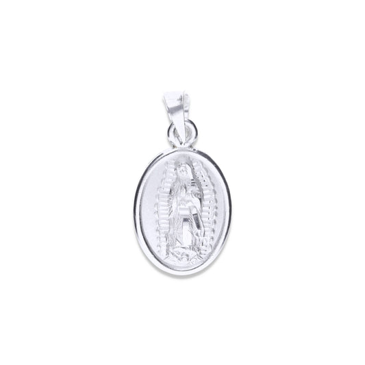 Dije Plata .925 doble vista  Sochapáda Virgen de Guadalupe y Sagrado corazón  mod. oval 13 VG/SC- Joyería Religiosa