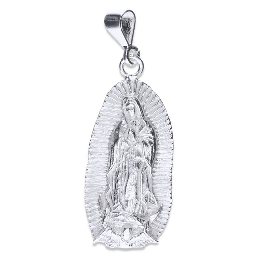 Dije Plata .925  en forma de la Virgen de Guadalupe Mod. FBD-59