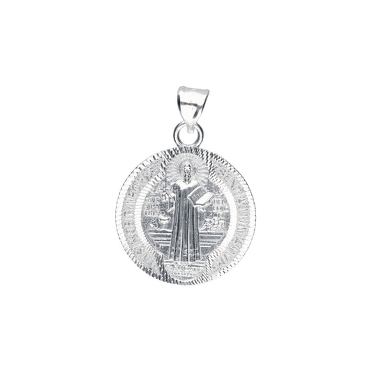 Dije  de Plata .925 En forma de  San Benito  Mod.DR132 - Joyería de Plata Religiosa.