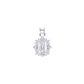 Dije de Plata .925 Forma Virgen de Guadalupe con Topacio blanco Mod. DRP026LP - Joyería Religiosa