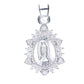 Dije de  Plata .925 Forma de la Virgen de Guadalupe con topacio blanco MOD. DRP025LP - Joyería Religiosa