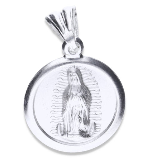 Dije  de Plata .925 doble vista Sochapada Virgen de Guadalupe  y Sagrado corazón de Jesús , mod. SYI-01- Joyería Religiosa