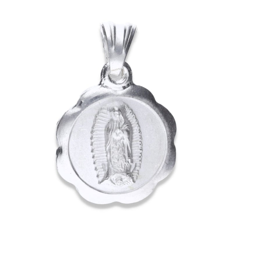 Dije de Plata .925 doble vista  Sochapada Virgen de Guadalupe y sagrado corazón de Jesús Mod. SYG-11 - Joyería Religiosa