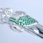 Dije de Plata .925 en  Forma San Judas Tadeo con topacio Verde Mod. DRP078VER